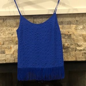 Lilly Pulitzer Naeem Brilliant Blue Fringe top